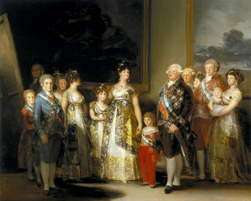 La Familia de Carlos IV, rey que sufrió el levantamiento de Aranjuez - Por Golla
