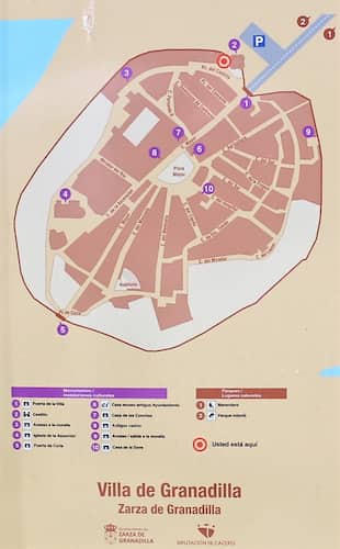 Plano mapa de Granadilla - Destino y Sabor