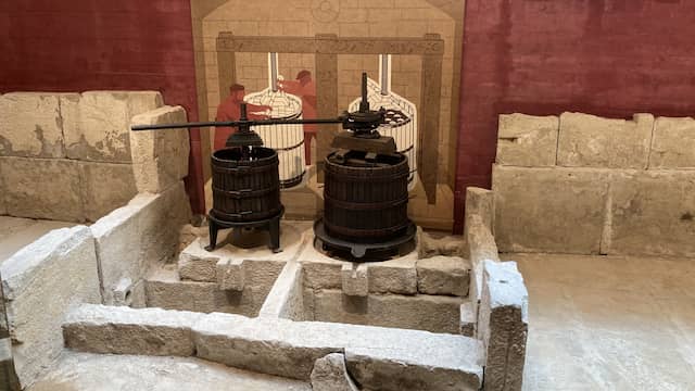 Prensas de uva en el Centro de Interpretación de los Lagares - Destino y Sabor
